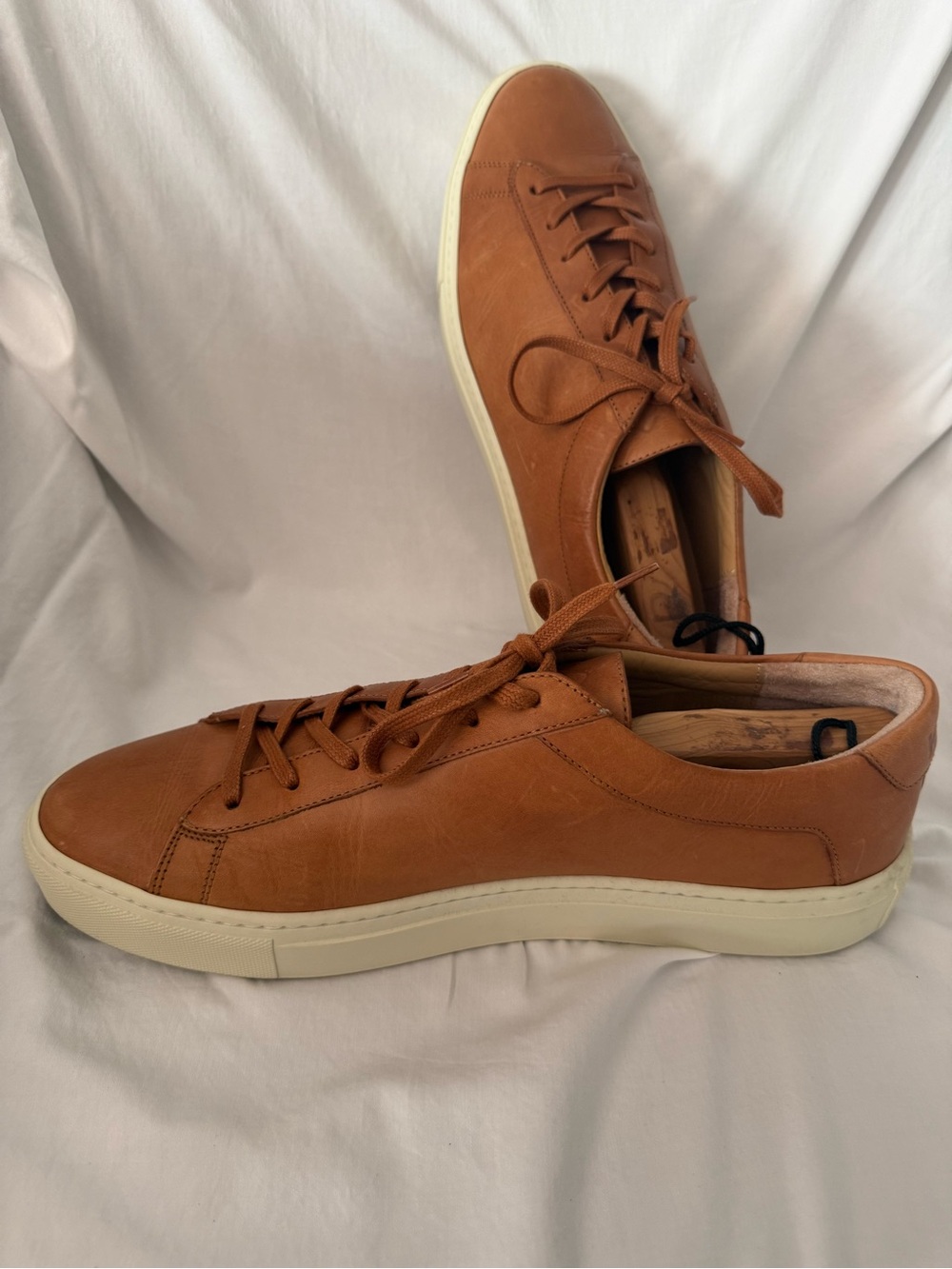 KOIO Men's Leather Low-Top Sneakers in Brown